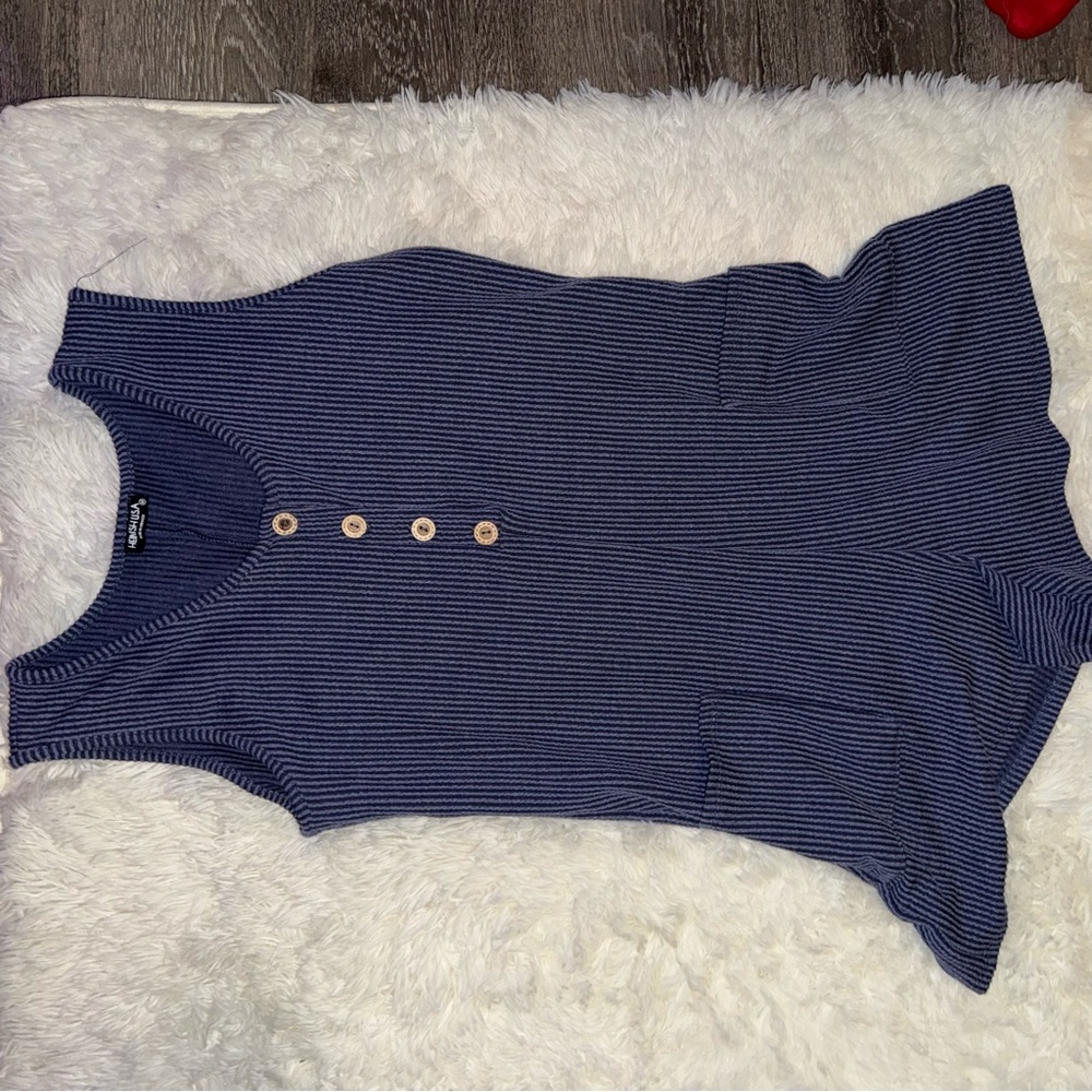 HEIMISH USA Blue Ribbed Jumpsuit with Button Accents